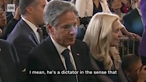 Antony Blinken's face after Joe Biden calls Chinese President Xi Jinping a "dictator"