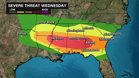 45 million under threat of severe storms across the South