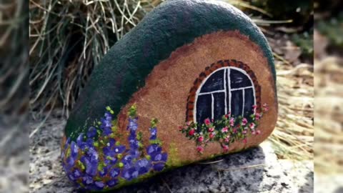 adorable owl and scenery stone painting ideas for home decoration