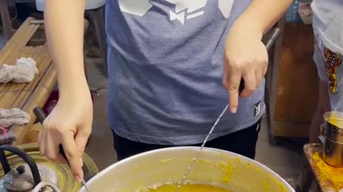 Woman Making Thai Traditional Dessert