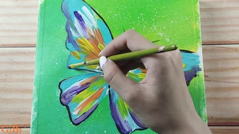 Art painting moder - Butterfly: Easy Acrylic Painting with Step-by-Step Instructions