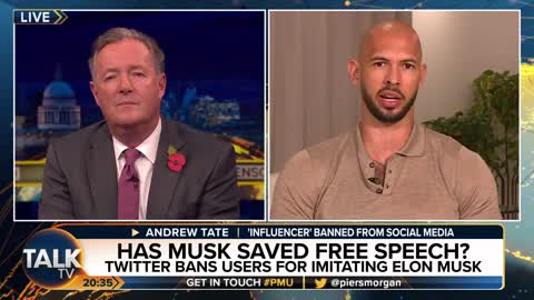 Andrew Tate RETURNS To Debate Piers Morgan on Elon Musk And Free Speech