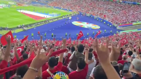 Thousands of Turks showed the same with the national anthem before the match