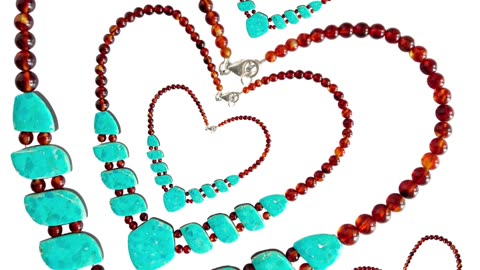 Irregular Natural turquoise with Amber beads necklace Unique Gifts for Women 20231019-03-08