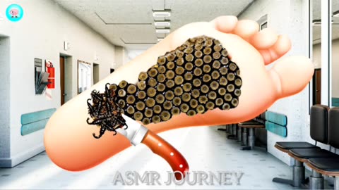 ASMR Remove urchin Trypophobia & Maggots in Foot |
