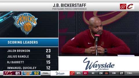 J.B. Bickerstaff blames Cleveland Cavaliers' loss to New York Knicks on poor shooting