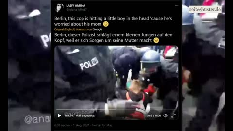 German cops (Berlin) are hitting a boy while he was protecting his mom!