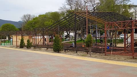 Beach and promenade in the village of Kabardinka. ( Black Sea )