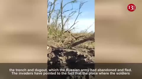 Ukrainian soldiers show positions abandoned by Russians - _They were living in garbage dump”