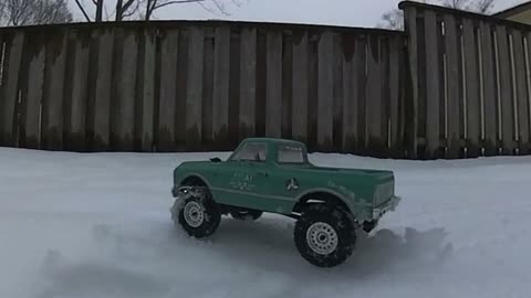Playing in the Snow, with my Axial SCX24 RC Truck