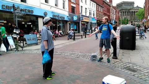 Street preaching in Preston England when things go wrong ,