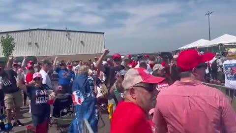 Large Crowd Growing For TRUMP Rally In North Carolina