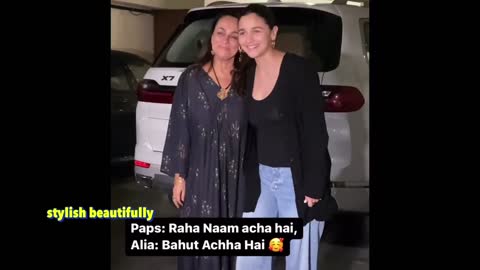 Alia Bhatt after birthday celebration talking about baby raha kapoor to media!