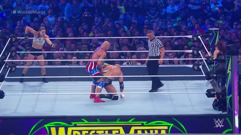FULL MATCH - Ronda Rousey & Kurt Angle vs. Triple H & Stephanie: WrestleMania 34