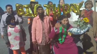 Ouma treats the homeless for her 84th birthday celebration