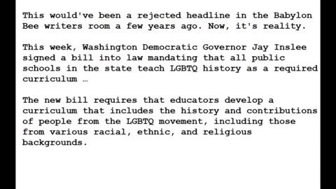 24-0321 - New Law Requires ALL Washington State Public Schools to Teach LGBTQ History