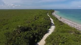 Sea waves & beach drone video