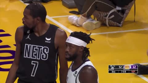 Kevin Durant talks sh*t to Pat Beverley after make him look like a child🫢 Lakers vs Nets