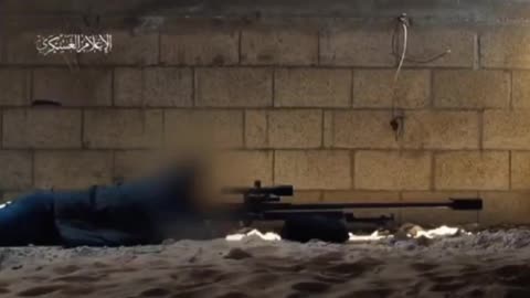 A Hamas sniper fires a 12.7mm large caliber rifle at IDF observers in Khan Younis.