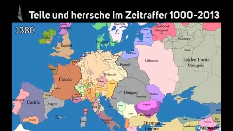 Das sind die politischen Grenzen Europas seit dem Jahr 1000 christlicher Zeitrechnung bis heute.