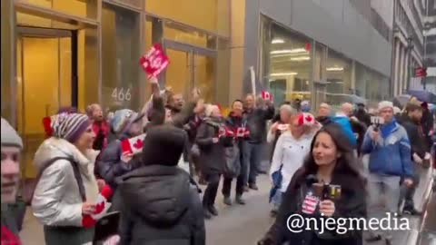 Patriots On The Streets Outside The Canadian Consulate In Manhattan New York