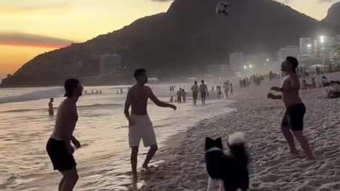 A typical day at a Brazilian beach ⚽️🇧🇷