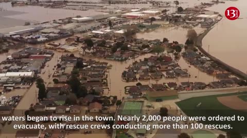 Drone video shows widespread flooding following breach in the Pajaro River in California