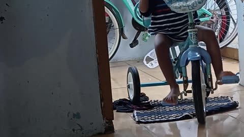riding a bicycle