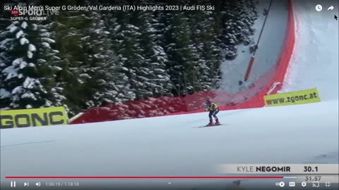 Kyle Negomir Super G Gröden/Val Gardena Italy