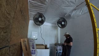 Install of fans in the Conex Shipping Container
