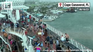 Cruise Ship Passengers Get PELTED by Deck Chairs as Freak Storm Lashes Boat