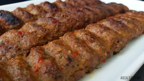 TURKISH ADANA KEBAB RECIPE | TURKISH KEBAB WITHOUT GRILL || by Aqsa's Cuisine