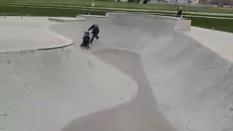 Kid in Wheelchair Gets Pushed Around Skate Park