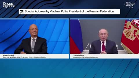 Klaus Schwab and Vladimir Putin at WEF 2021 Meeting