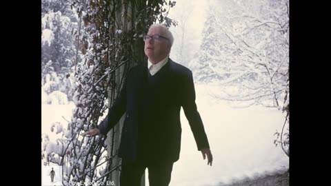 Charlie Chaplin at home in the Snow.