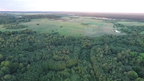 Flight Over Landscape Backwards