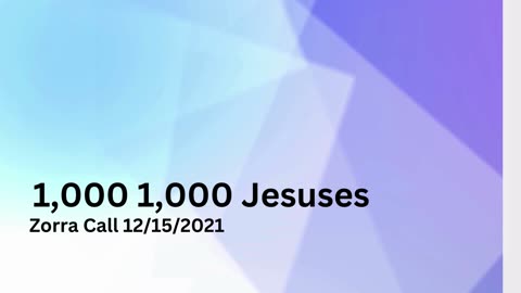 1,000 1,000 Jesus - Zorra Call 12/15/2021