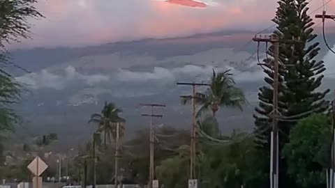 Haleakala Mountain and Maui Moonset