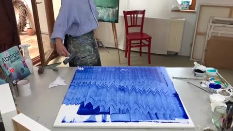 Wow! NEUES großes Werkzeug / Acryl Rakel Malerei / ich bin begeistert! Tägliche Kunsttherapie