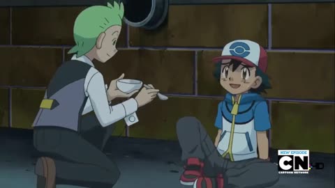 Pokemon Best Wishes Ash gets poisoned, and Cilan feeds him the antidote