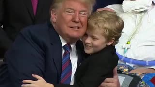 Boy battling MS tries multiple times to hug President Trump.