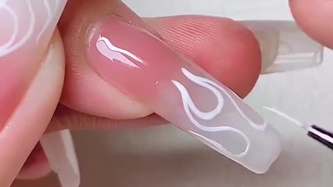 White pattern manicure