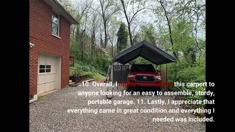 Buyer Reviews: Gardesol Carport, 12’ X 20’ Heavy Duty Car Canopy with Powder-Coated Steel Frame...