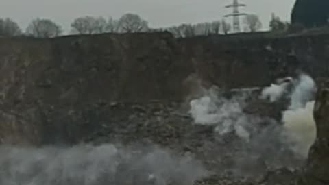 Old Nazi Germany POW/work slave rock quarry explosion