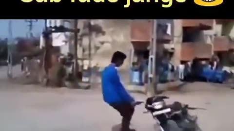 Man doing stunt with bike