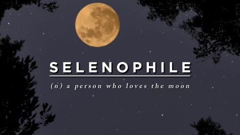 Word for the day: selenophile