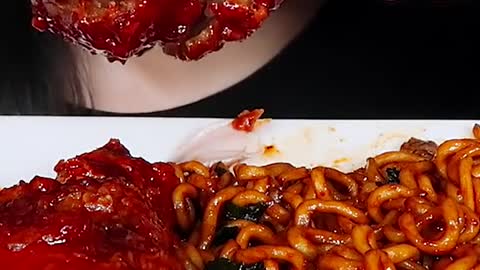 Spicy Fried Chicken, Black Bean Noodles #zoeyasmr #zoeymukbang #bigbites #mukbang #asmr #food #먹방 #틱