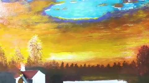 sunset acrylic painting must watch
