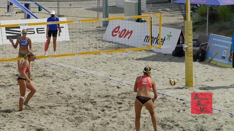 Beach Volleyball Girls Superb Play in Slow Motion