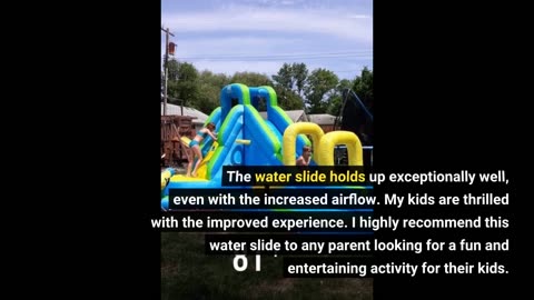 See Ratings: BOUNTECH Inflatable Water Slide, Mega Waterslide Park for Kids Backyard Fun wAdve...